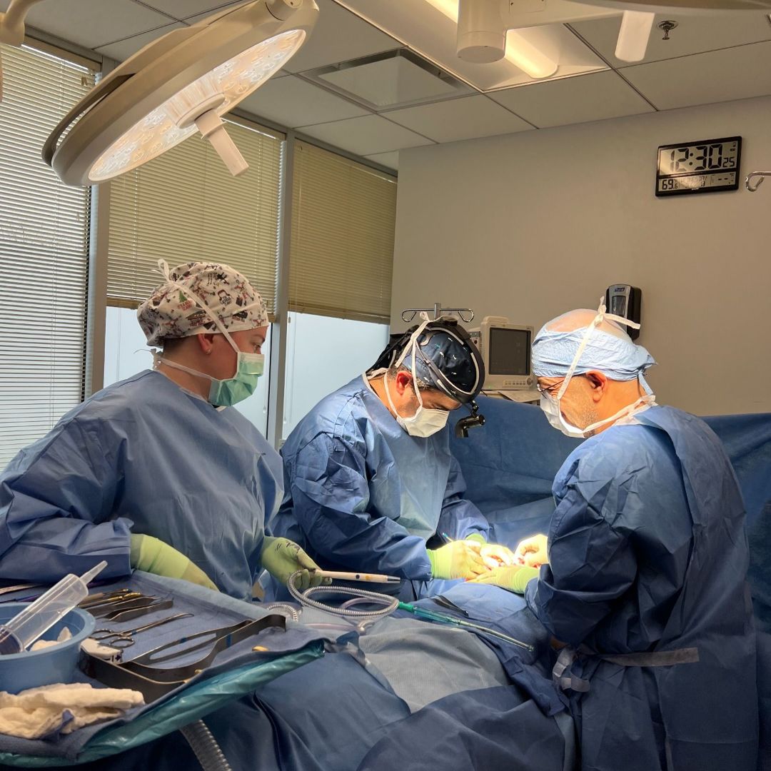 locked in. doctors in surgery